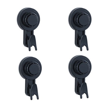 Pakke vægsugkop krog, kraftig slagfri enkelt krog, sporløs tøj krog bag køkkendør - sort