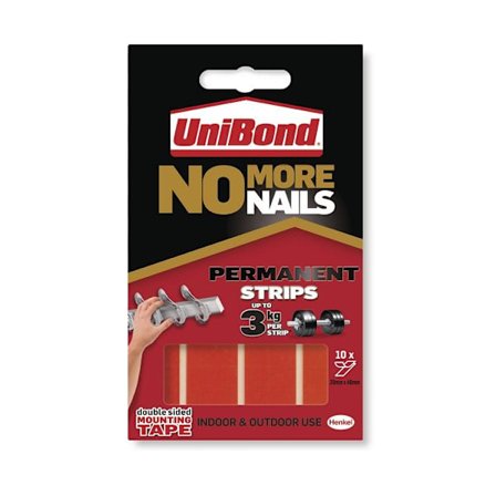 UniBond No More Nails Permanenta Strips 10-pack En Storlek En Färg