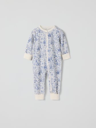 Polarn O. Pyret Pyjamasoverall blommig - 62 - 68 - barnkläder - blue