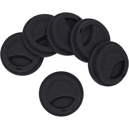 Silikone Drikkelåg Spildsikre Kop Låg Genanvendelige Kaffekrus Låg Kaffekop Beskyttere 6 stk - Sort s202412121118 (FMY)