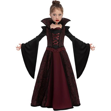 Lille 5-7 år Kostume Royal vampyr kostume sæt til piger til