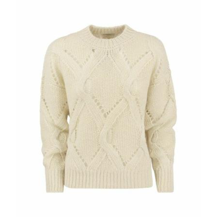 Peserico, Round-neck Knitwear Beige, Heren, Maat:S