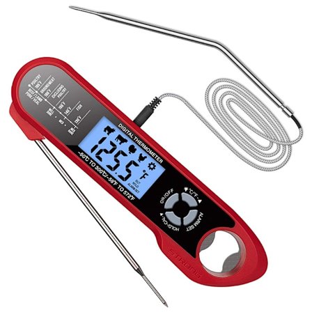 Sond grilltermometer Sammenleggbart vanntett grilltermometer med doble prober