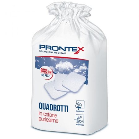 Prontex Cotone Idrofilo Quadrotti 50 Pezzi