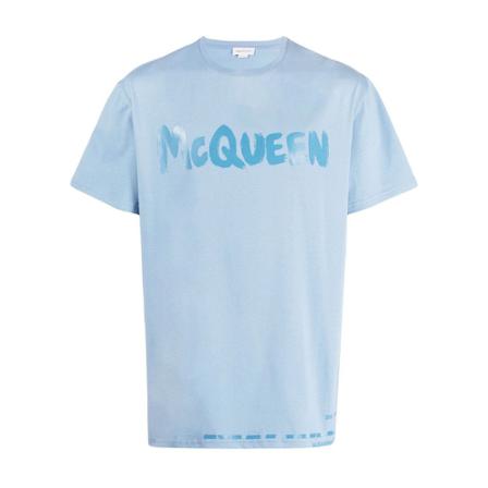 Alexander McQueen T-Shirts Blå, Herre