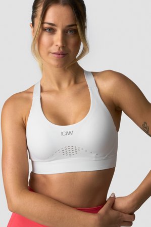 ICANIWILL - Essential High Intensity Sports Bra White - Sport-BH - Dam - Träningskläder från ICIW