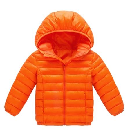 Lätt ankjacka med luva för barn unisex för vinter/vår 1-10 år orange 10t 160