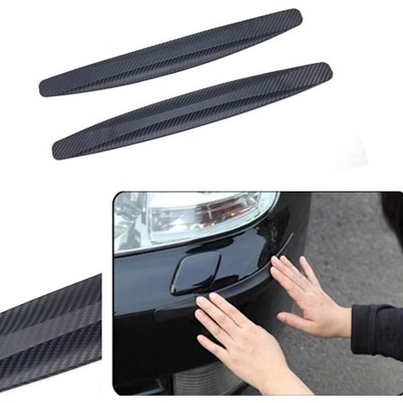 2 stk. Universal sort anti-kollisionsbeskyttelsesstrimler, kofangerbeskyttelse, anti-ridsebeskyttelse til lastbil, SUV, varevogn