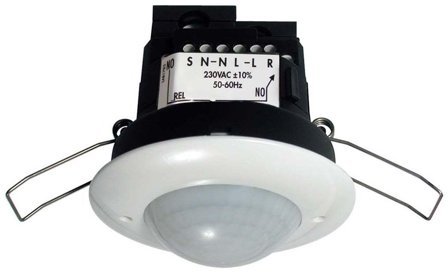 Rutab 1313552 Läsnäoloanturi 10-2000 lx, 230 V, IP20 Ei kapasitiiviselle kuormitukselle, Valaistus