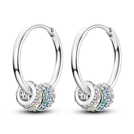 -Örhängen för kvinnor, 925 silver smycken, present till tjej, glittrande pavé, CZ, U-format hjärta, stjärna, måne