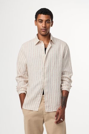 Enzo Skjorta Herr Brun Lin