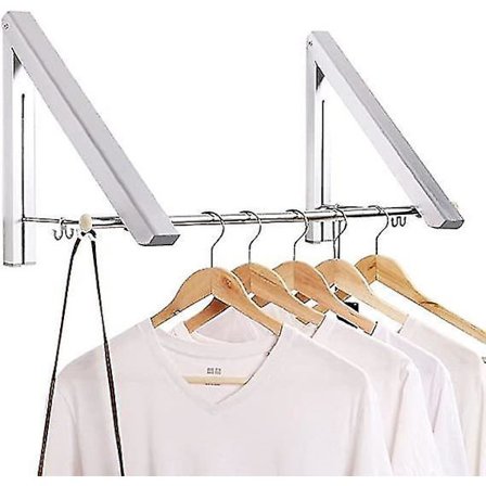 Aluminium Vægfæstet Foldbart Tøjstativ Opbevaringsarrangør