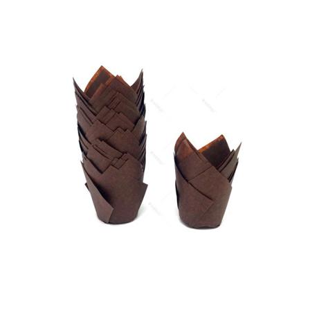 Återanvändbara Silikonmuffinskoppar Muffinskoppar/ Molds 50 St Brun