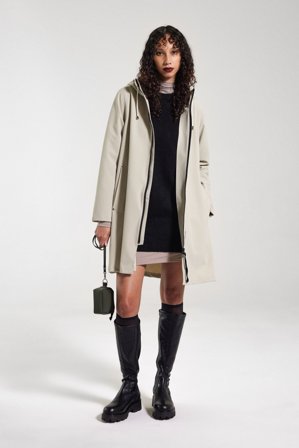 Mosebacke Lightweight Zip Matte Raincoat Pelican