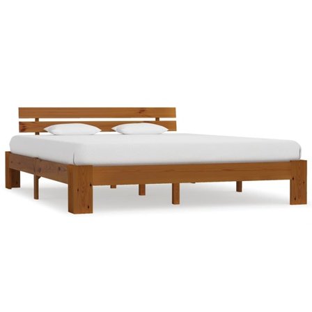 VidaXl Sängram Honungsbrun Massiv Furu Med Huvudgavel 180X200 Cm - Litenleker