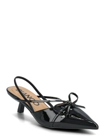 Bianco Biakristin Kitten Heel Bow Slingback Faux Leather - Black - 39