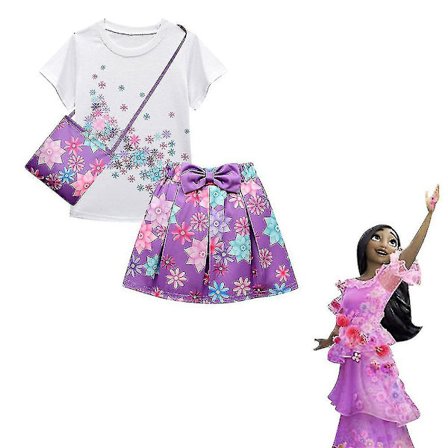 Encanto Isabella Kostyme Jenter Barn Fancy Antrekk Topp Skjørt Veske Antrekk Sett
