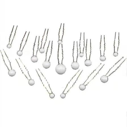 Kvinners U-formede pinne i metall, spenneklips, hårnåler, simulerte perler, brudetiara, hårtilbehør, bryllupsfrisyre, designverktøy (36 stk.)