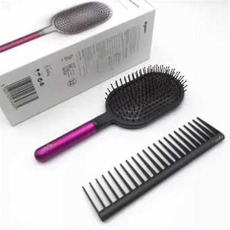 För Dyson Kam Bred Tand Luft Utredande Frisör Rake Hår Styling Massage Sharon Borste Set (2pc) Verktyg Tillbehör