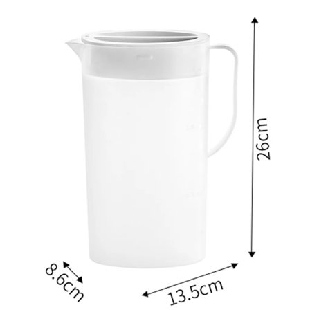 Plastvattenkanna med lock, Nordisk Vit, [Oval stor förtjockad sektion]