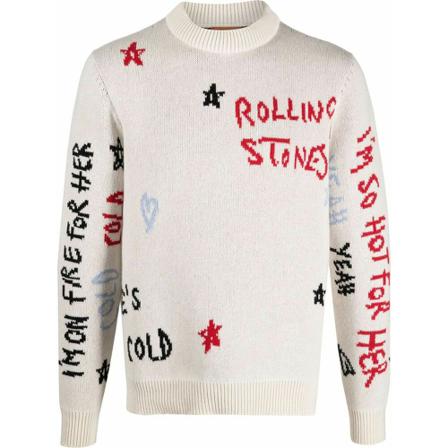 Alanui, Round-neck Knitwear Beige, Heren, Maat:M