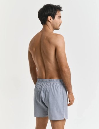 GANT Stripe And Solid Boxer Shorts 2-P - Blue - M