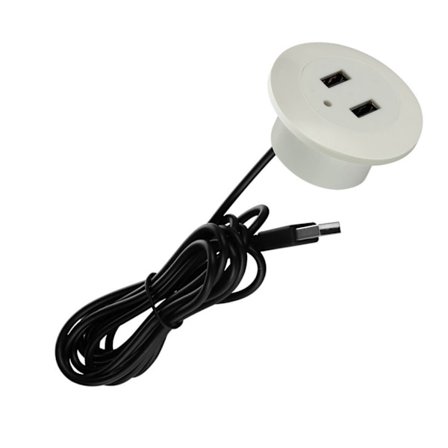 Sofa Desktop Hul Indbygget USB-oplader USB-telefonoplader til bærbar pc-kontor mobiltelefonopladningsstik udskiftning