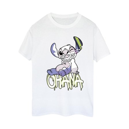 Disney Dam/Kvinnor Lilo Och Stitch Ohana Graffiti Bomull Boyf