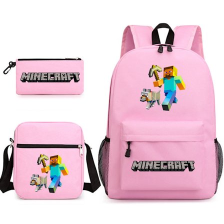 Min värld skolväska utskrift tre delar set Rosa ~ 4