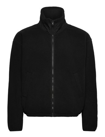 Weekday Loose Fit Zip Fleece Jacket - Black - L