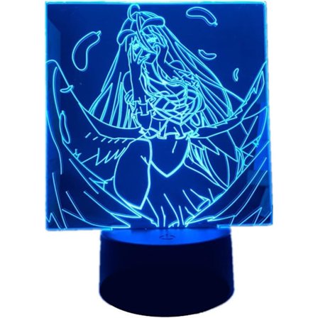3D Illusion LED nattlampa Overlord Albedo Anime lampa 7 färger touch/fjärrkontroll 16 färger USB bordslampa för semestergåvor eller heminredning