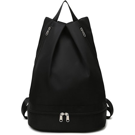 Gymnastiktaske til piger, Svømmetaske, Vådt og tørt rum, Sports taske til kvinder, Vandtæt rejsetaske, Yoga taske, Rejsetaske, Rygsæk, Sort