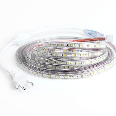 2024 LED-nauhavalot 16,4 jalkaa pitkä 20 W joustavuus leikattava vedenpitävä LED-nauha ympäristön valonauha EU-pistoke 220 V lämmin valo