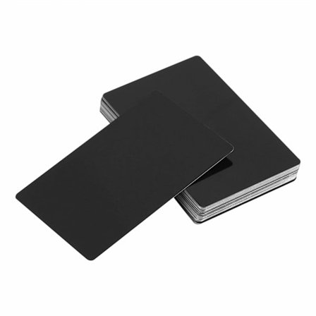 50 stk. Metal Sublimering Visitkort, 0,22 mm Aluminiumlegering Vandtætte Blanks Inkjet Printbare Kort ID-kort Visitkort til Printer (Sort)