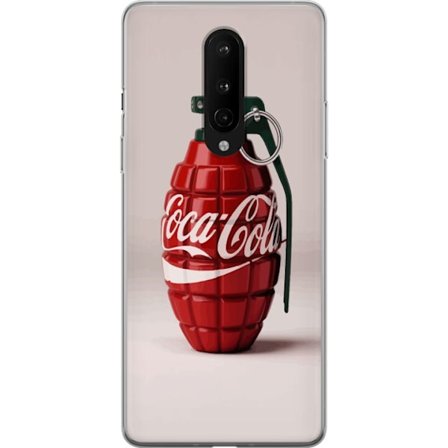 Kompatibelt Mobildeksel til OnePlus OnePlus 8 Kunstnerisk illustrasjon av Coca Cola granateple i rødt og grønt, pop art inspirert motiv med lekende