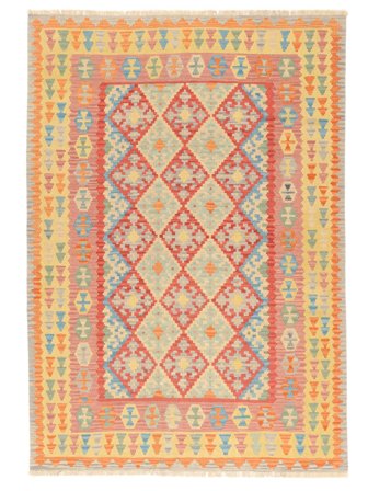 Kelim Ghashghai Tæppe 207X296 Beige/Orange Persien/Iran