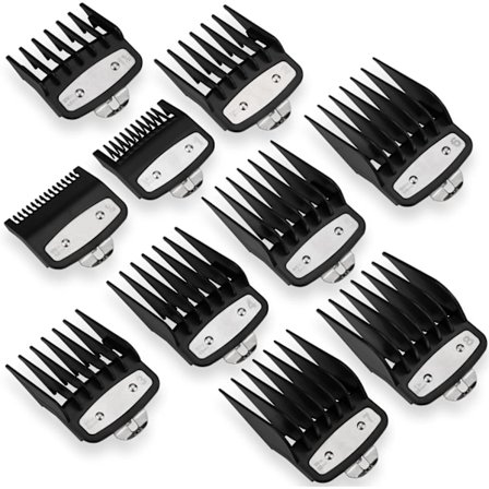 10-osainen leikkuukoneen suoja Wahl-leikkureille, Ancable Cordless Clipper Guards for Wahl 0.5, 1, 1.5, 2, 3, 4, 5, 6, 7, 8, 1/16" - 1" (1.5-25 mm)