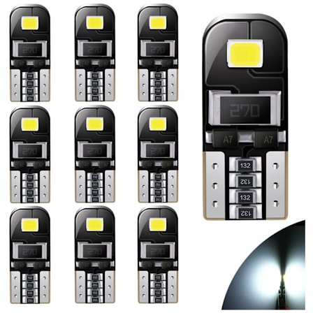 T10 LED-polttimot CANBUS 12V valkoinen ei-napaisuussuunniteltu W5W auton sisätilojen kiilavalon kupu rekisterikilven valot - [Energiatehokkuusluokka A