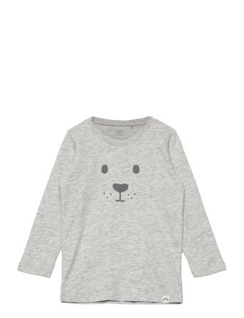 Top Slub Face Otter T-shirts Long-sleeved T-shirts Grå Lindex