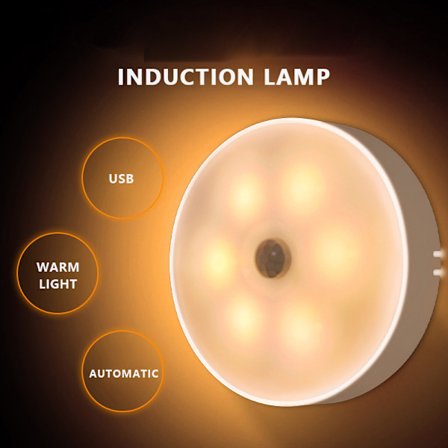 Sensor LED Nattljus Sovrum Korridor Lampa Induktionsljus
