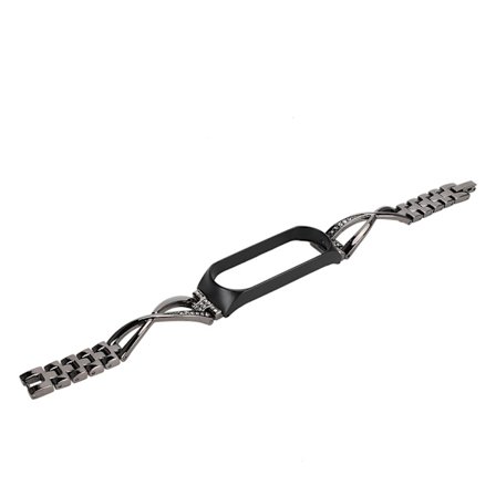 Metall Fashion Watchband Smart Watch Rem med Bling Rhinestone Ersättning för Mi Band 4svart