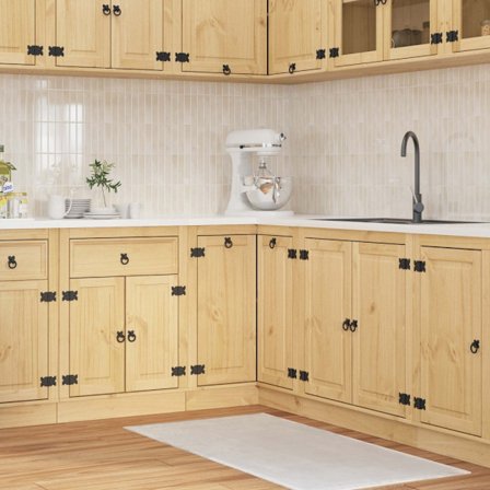 Skåp med hylla med lagring Honung 60 x 32 x 40 cm Massiv furu