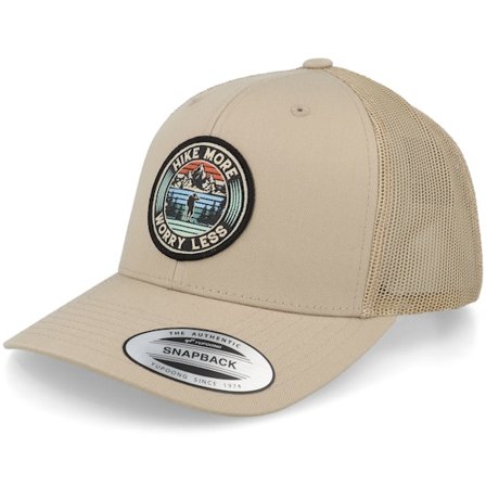 Wild Spirit - Beige trucker Caps - Hike More Worry Less Patch Khaki Trucker @ Hatstore