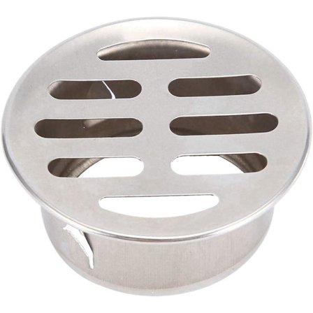 [PLEE] Gulvafløb i rustfrit stål, rundt anti-blokerende rundt gitterbeskyttelse, altanbrøndssier til badeværelse, køkken, badeværelse (50 flad munding