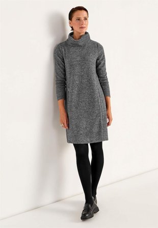 Cellbes of Sweden - Supermjuk klänning med krage Beata - gråmelange - för damer - 50/52