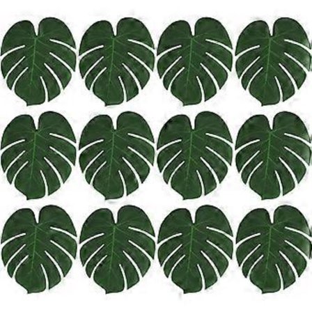 Kunstige blade, festdekorationer, boligindretningsblade, 34,95x28,96x0,20 cm, sæt med 12 stk.
