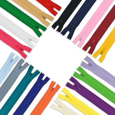 40 st 22-tums osynliga blixtlås i nylon, sytillbehör i 20 färger för skräddarsydda sömnadsarbeten, klänningar, kjolar, byxor och gör-det-själv-