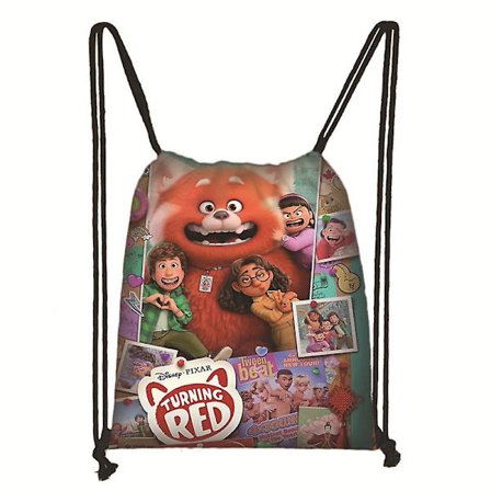 Röd Ryggsäck Barn Ryggsäck Dragsko Fickor - Stil