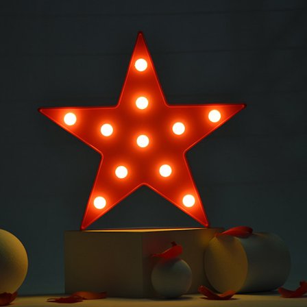 Plast LED Stjärna Nattlampa, Luminous Barnrumsväggdekor för