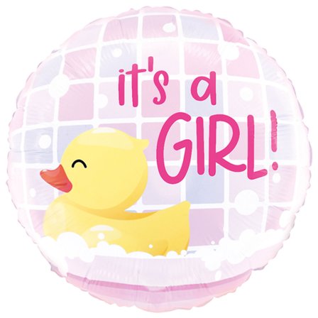 It's a Girl med Badanka Rund Folieballong